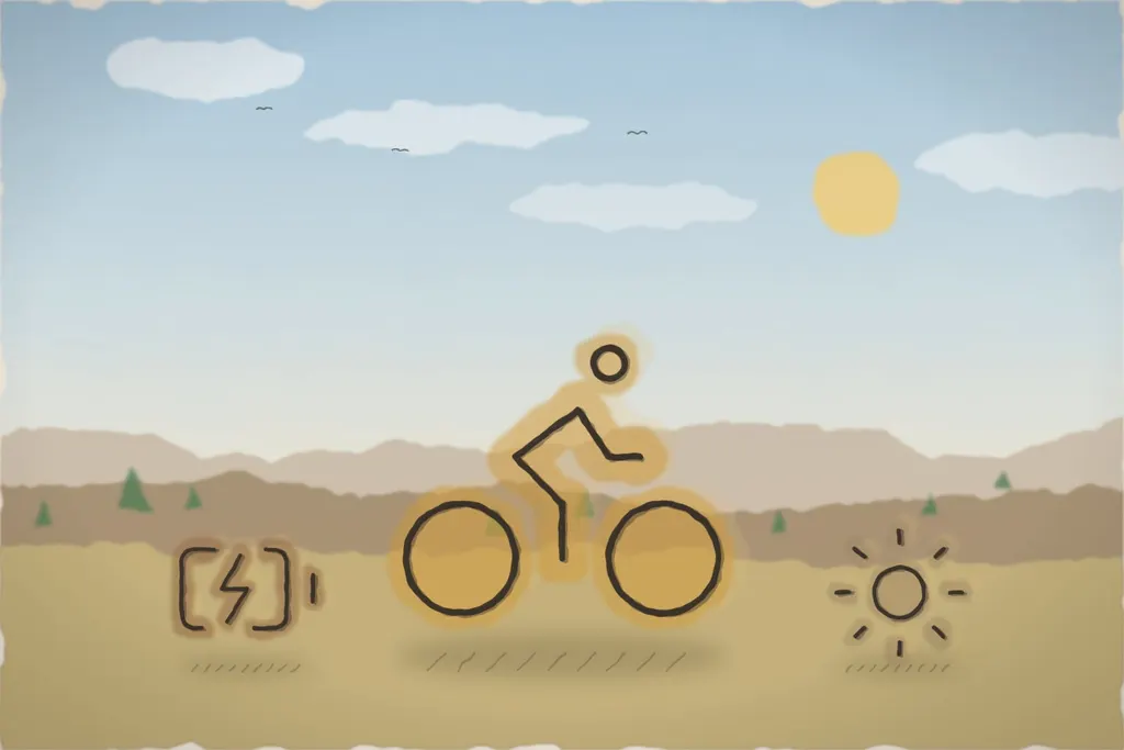 Bicicletă electrică pe dealurile din jurul Poienii (ilustrație)